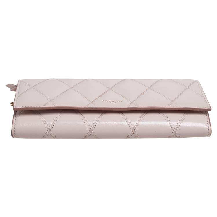 Pre Owned Givenchy Pale Pink Leather GV3 Wallet On Chain