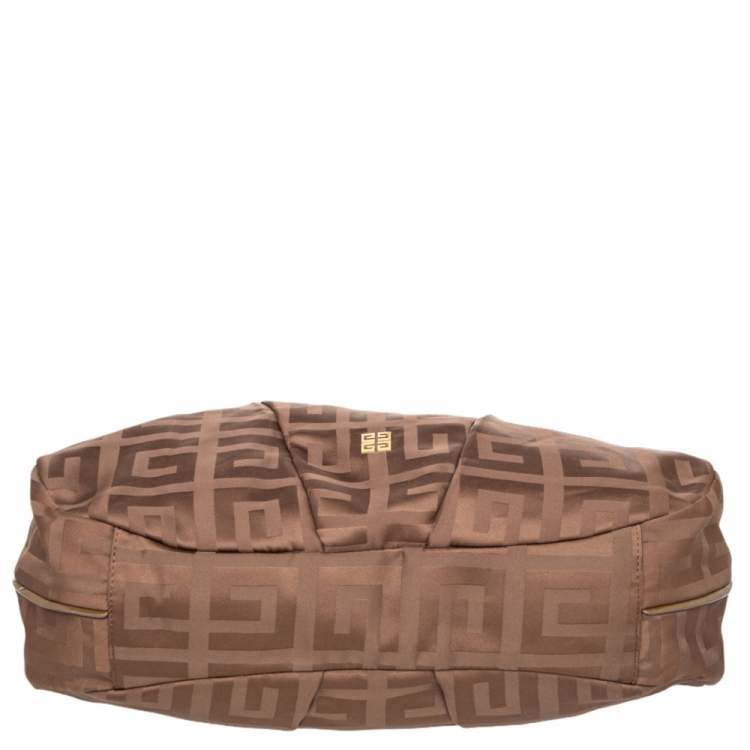 Pre Owned Givenchy Brown Monogram Canvas And Patent Leather Zip Tote