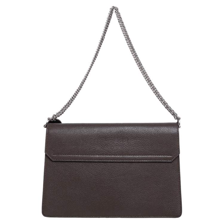 Pre Owned Givenchy Brown Leather Medium GV3 Shoulder Bag