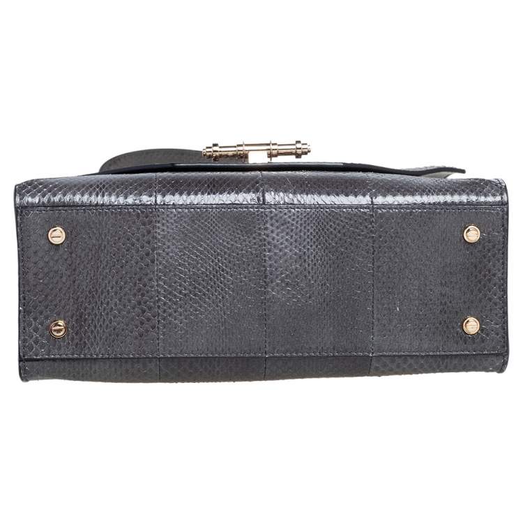 Pre Owned Givenchy Grey Snakeskin Obsedia Tote 