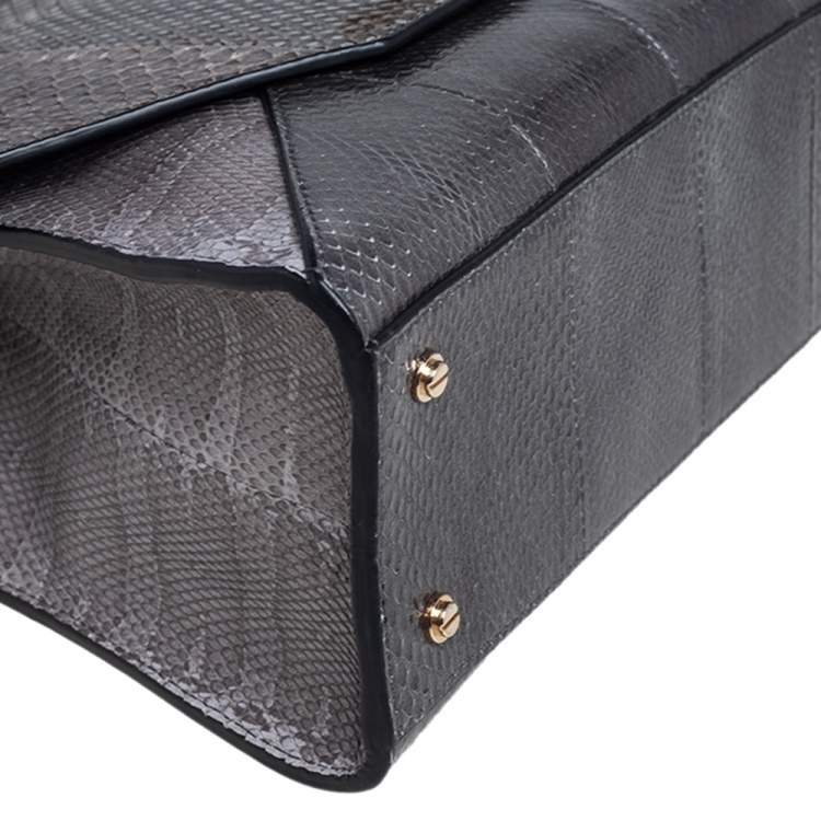 Pre Owned Givenchy Grey Snakeskin Obsedia Tote 