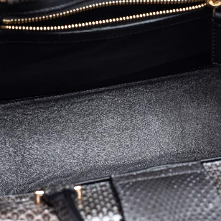 Pre Owned Givenchy Grey Snakeskin Obsedia Tote 