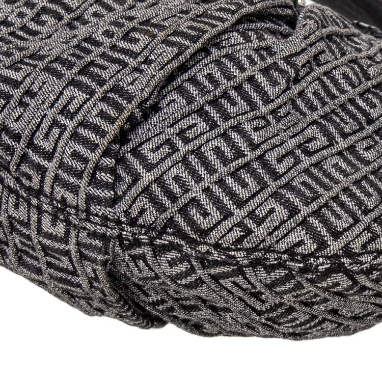 Pre Owned Givenchy Grey/Black Monogram Canvas And Leather Hobo