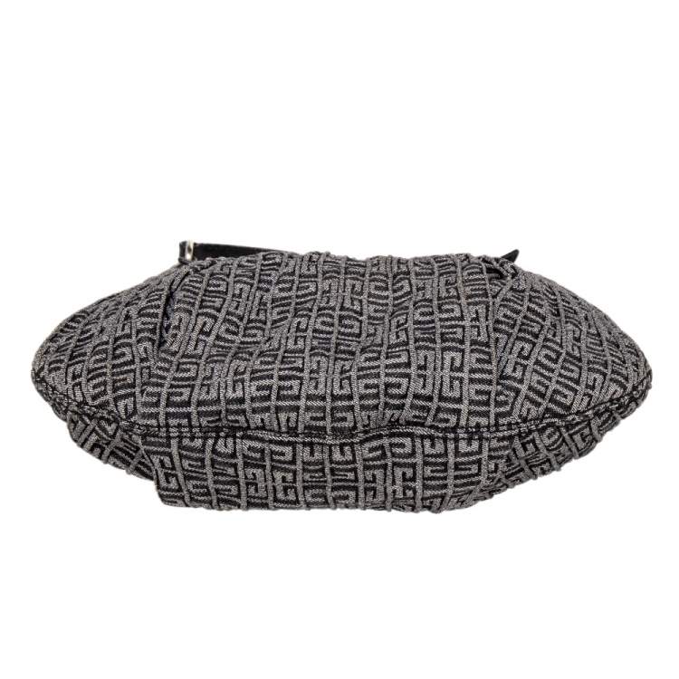 Pre Owned Givenchy Grey/Black Monogram Canvas And Leather Hobo
