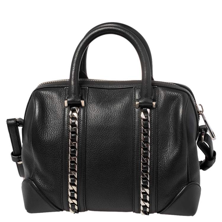 Pre Owned Givenchy Black Leather Mini Chain Animation Lucrezia Duffel Bag
