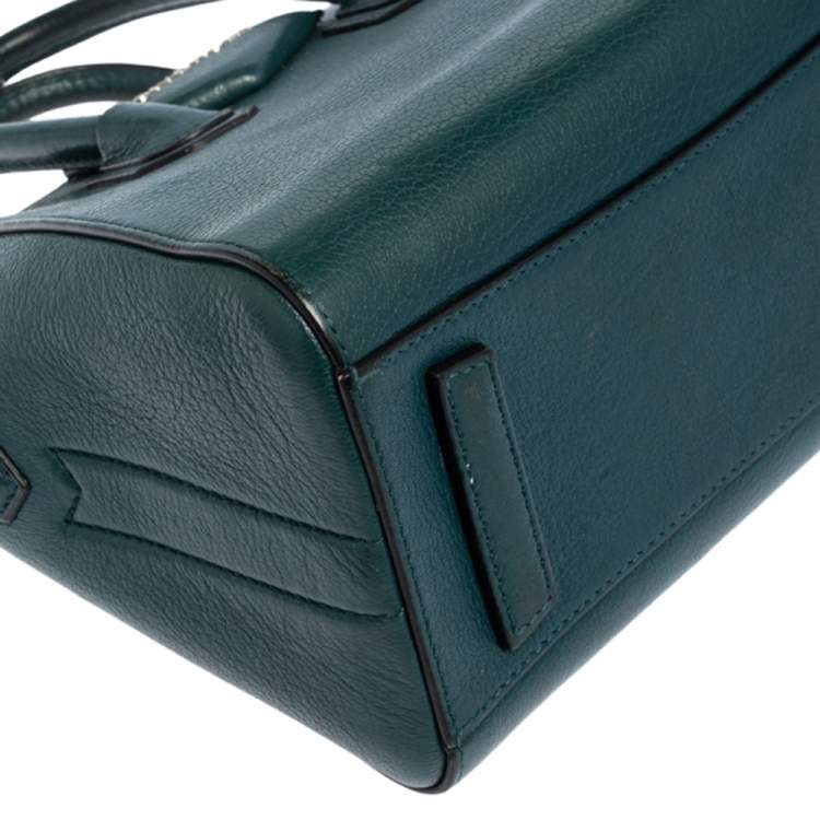 Pre Owned Givenchy Dark Green Leather Mini Antigona Satchel