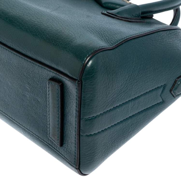 Pre Owned Givenchy Dark Green Leather Mini Antigona Satchel
