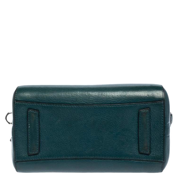 Pre Owned Givenchy Dark Green Leather Mini Antigona Satchel
