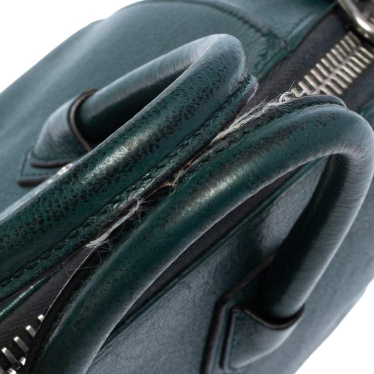 Pre Owned Givenchy Dark Green Leather Mini Antigona Satchel