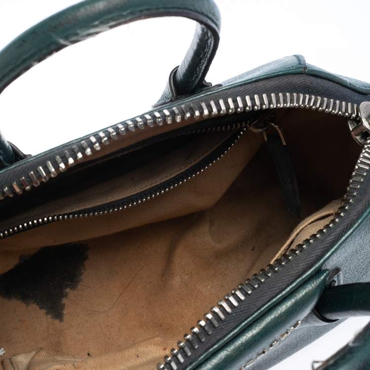 Pre Owned Givenchy Dark Green Leather Mini Antigona Satchel