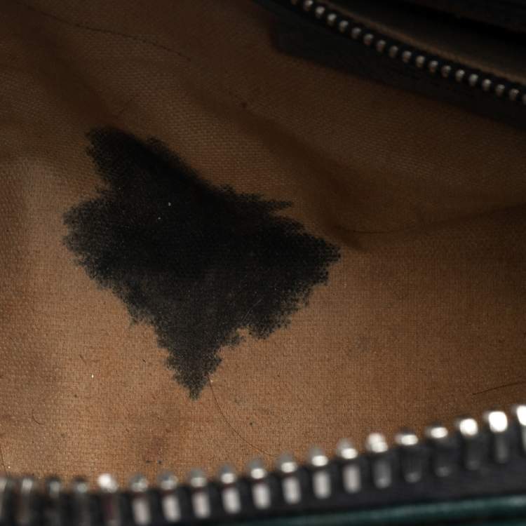 Pre Owned Givenchy Dark Green Leather Mini Antigona Satchel