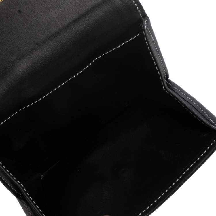 Pre Owned Givenchy Grey/Black Monogram Canvas Compact Wallet