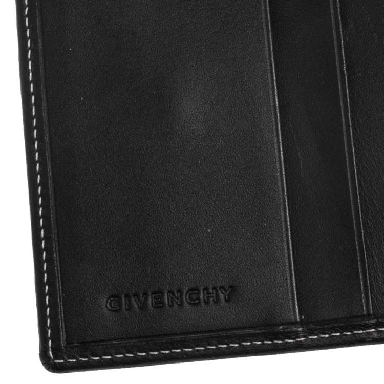 Pre Owned Givenchy Grey/Black Monogram Canvas Compact Wallet