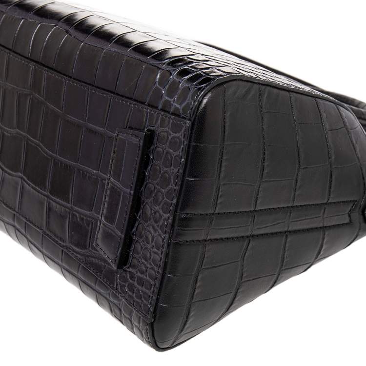 مملوكة مسبقًا  Givenchy Black Croc Embossed Leather Antigona Satchel