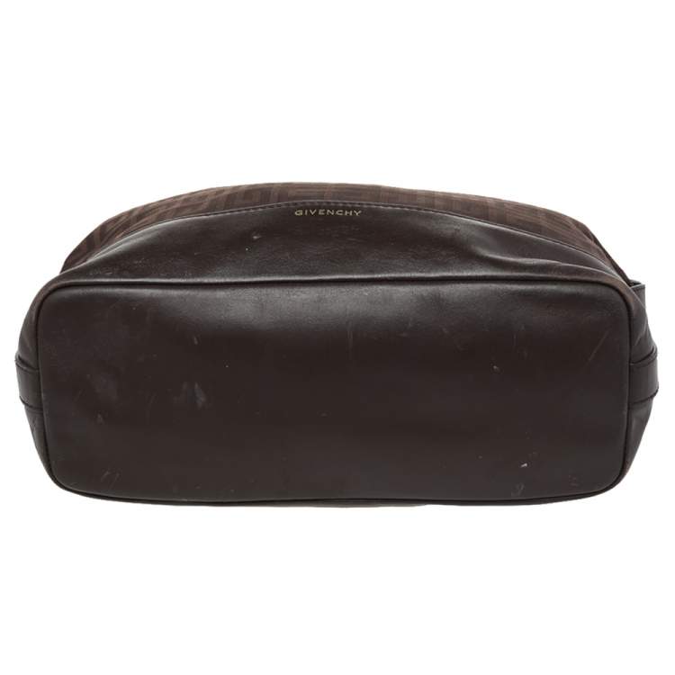 Pre Owned Givenchy Brown Monogram Canvas And Leather Hobo