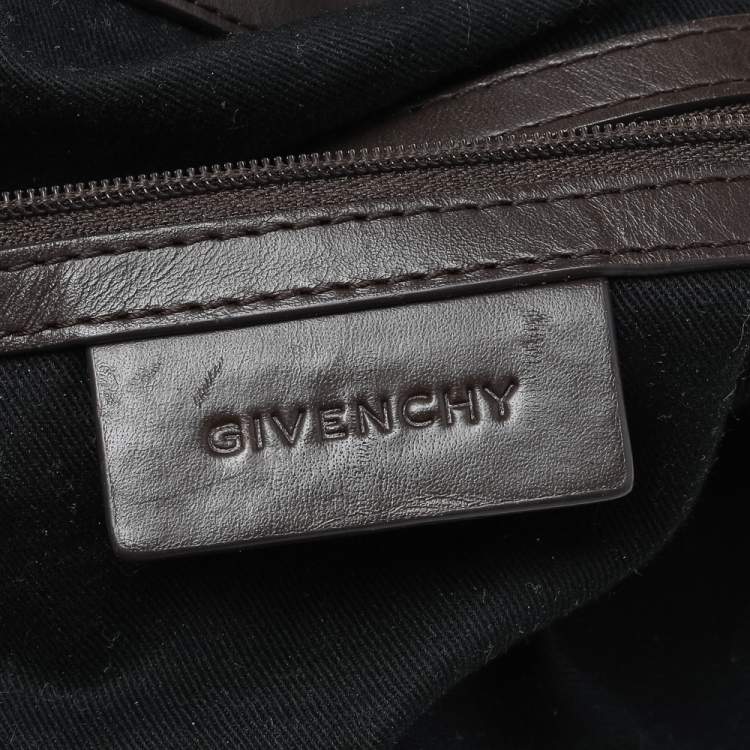 Pre Owned Givenchy Brown Monogram Canvas And Leather Hobo