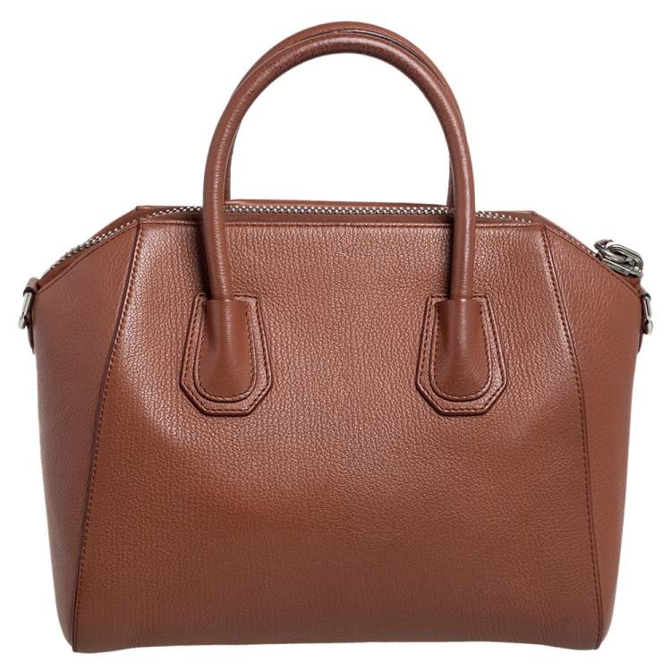 Pre Owned Givenchy Brown Leather Small Antigona Satchel