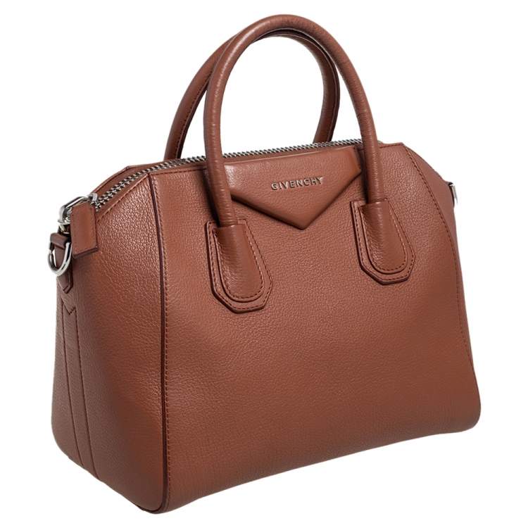 Pre Owned Givenchy Brown Leather Small Antigona Satchel