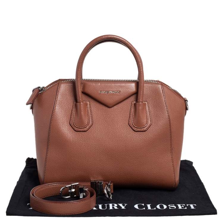 Pre Owned Givenchy Brown Leather Small Antigona Satchel