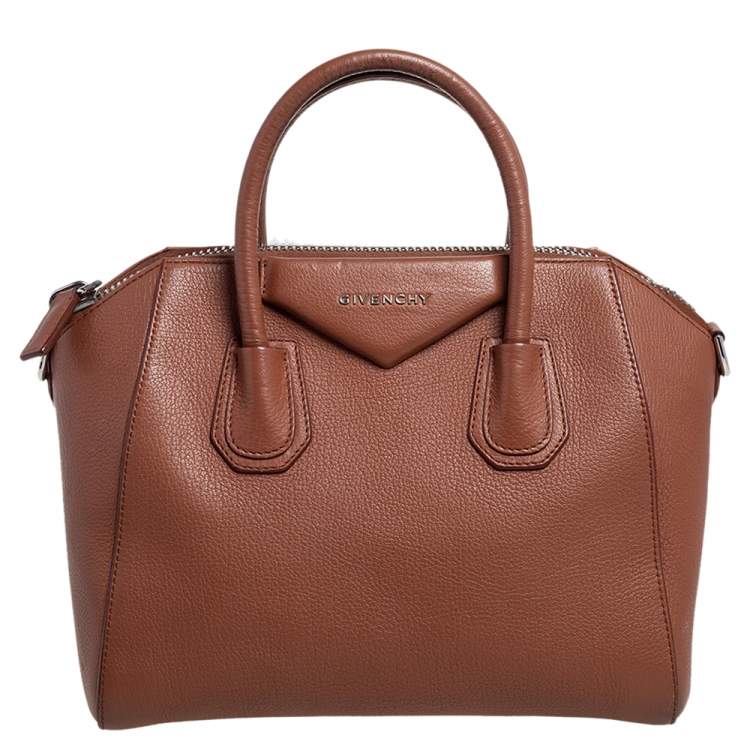 Pre Owned Givenchy Brown Leather Small Antigona Satchel