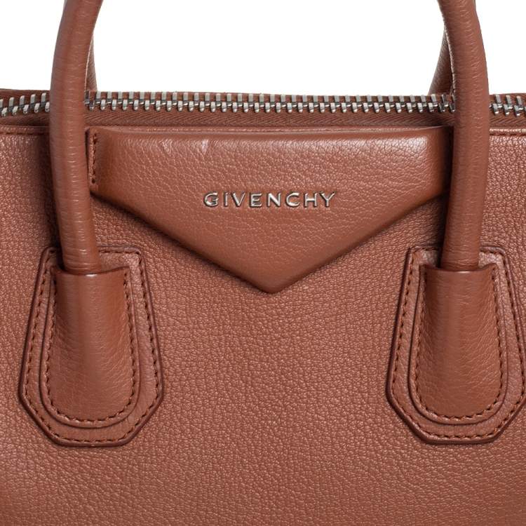 Pre Owned Givenchy Brown Leather Small Antigona Satchel