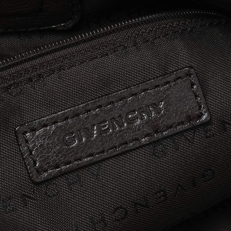 Pre Owned Givenchy Brown/Beige Signature Canvas And Leather Hobo