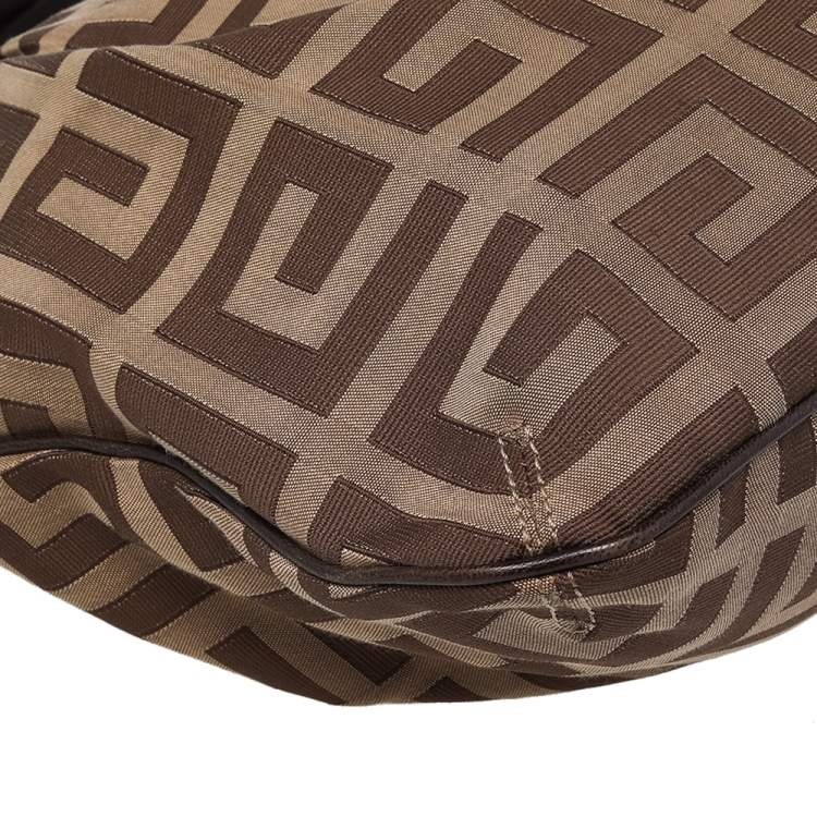 Pre Owned Givenchy Brown/Beige Signature Canvas And Leather Hobo