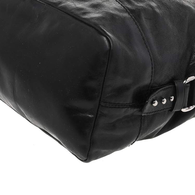 Pre Owned Givenchy Black Leather Zip Shoulder Bag