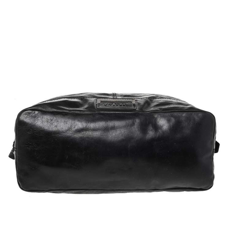 Pre Owned Givenchy Black Leather Zip Shoulder Bag