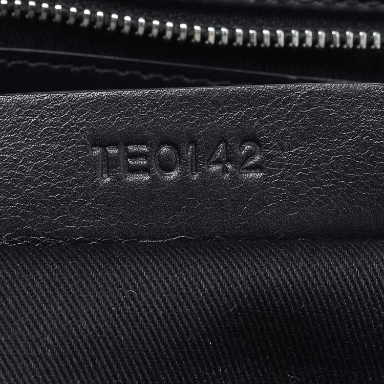 Pre Owned Givenchy Black/Olive Green Leather Double Zip Clutch