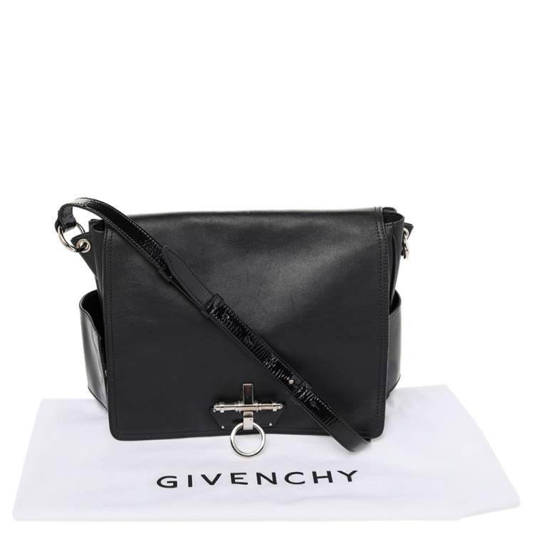 Pre Owned Givenchy Black Leather Obsedia Flap Shoulder Bag
