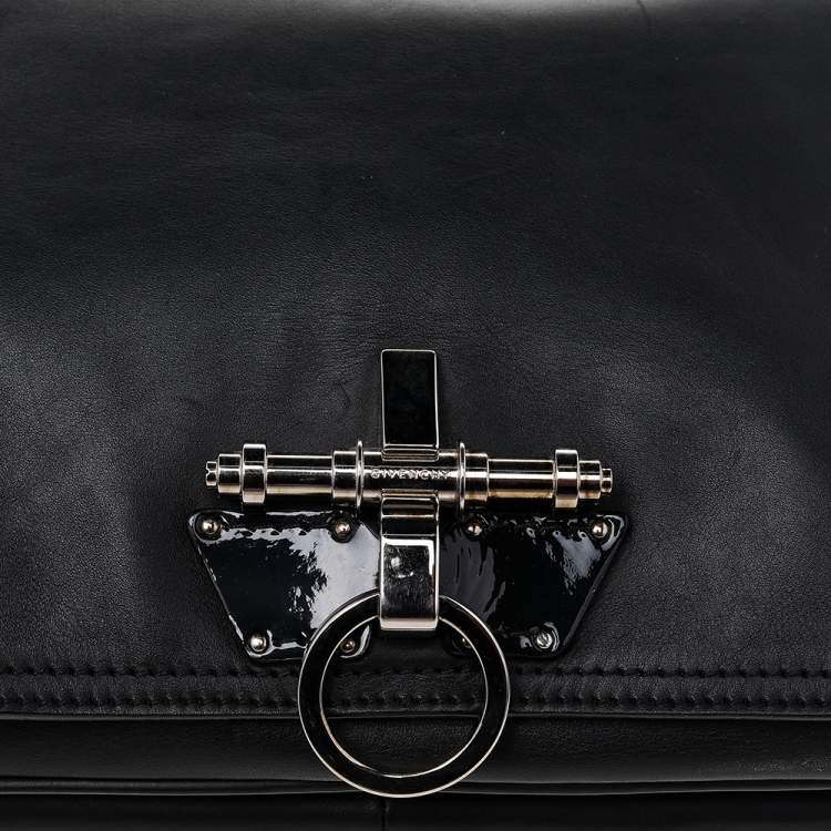 Pre Owned Givenchy Black Leather Obsedia Flap Shoulder Bag