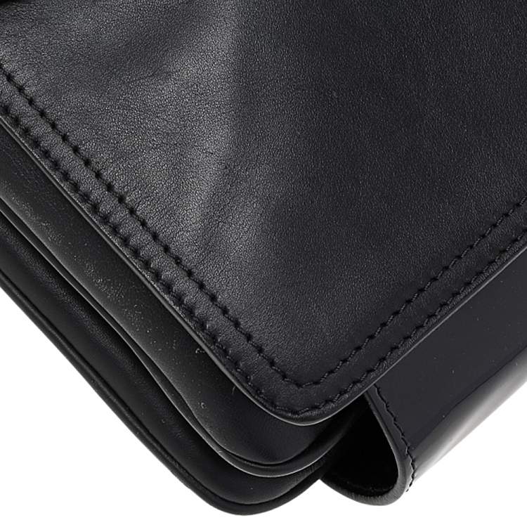 Pre Owned Givenchy Black Leather Obsedia Flap Shoulder Bag