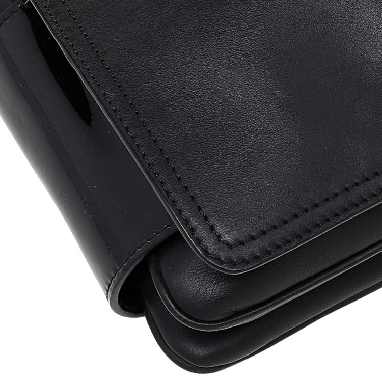 Pre Owned Givenchy Black Leather Obsedia Flap Shoulder Bag