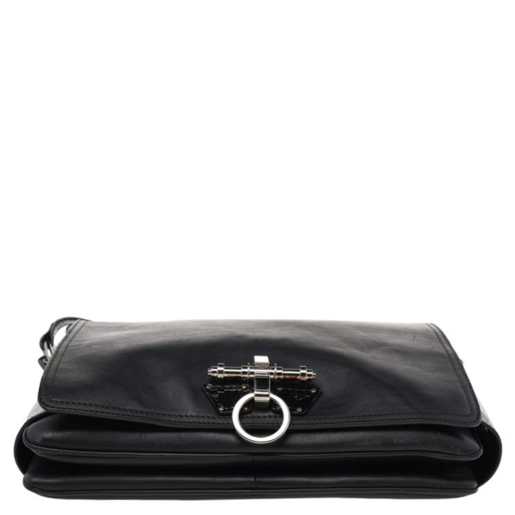 Pre Owned Givenchy Black Leather Obsedia Flap Shoulder Bag