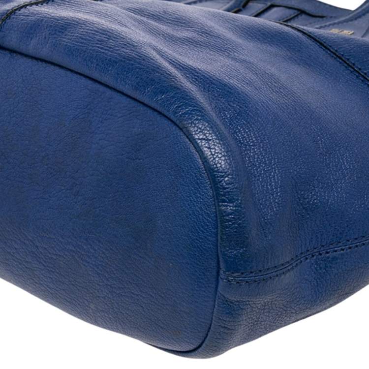 Pre Owned Givenchy Blue Leather Nightingale Tote