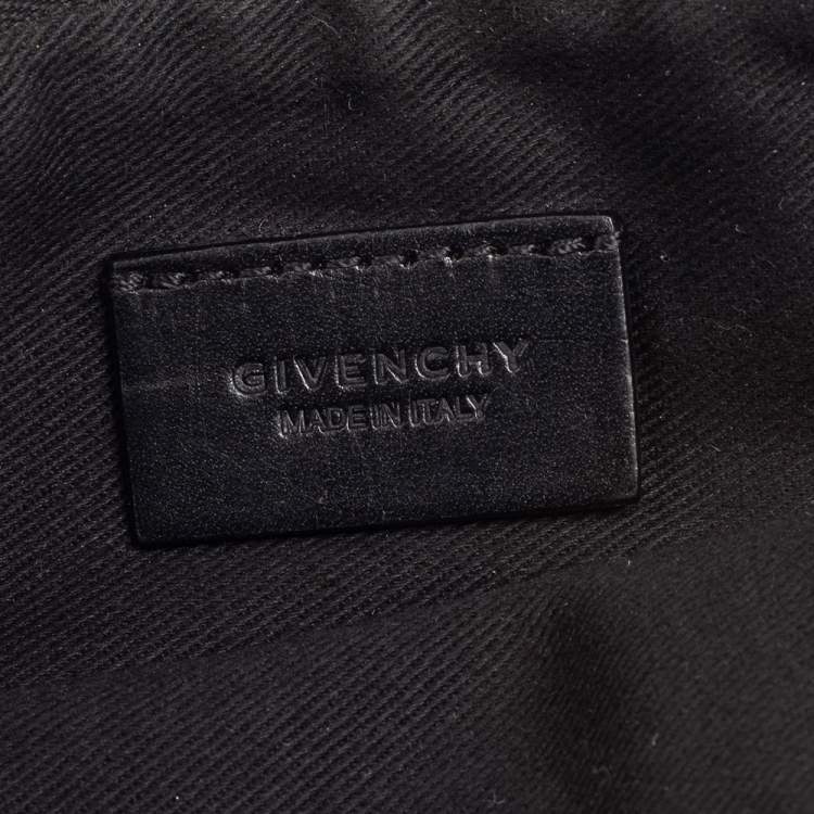 Pre Owned Givenchy Black Coated Canvas Rottweiler Face Clutch
