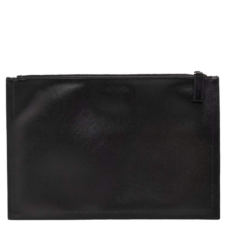 Pre Owned Givenchy Black Coated Canvas Rottweiler Face Clutch