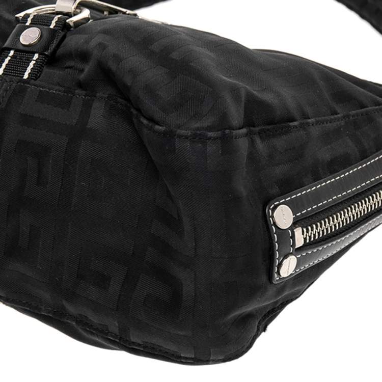 Pre Owned Givenchy Black Monogram Nylon Hobo