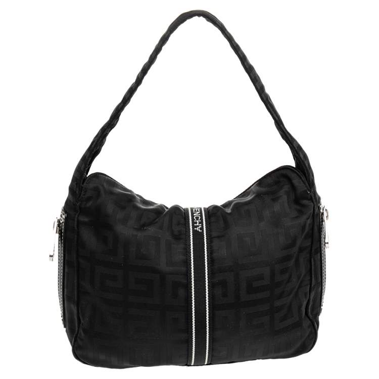 Pre Owned Givenchy Black Monogram Nylon Hobo