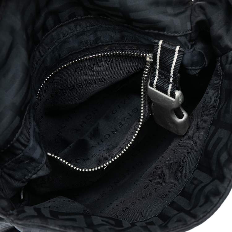 Pre Owned Givenchy Black Monogram Nylon Hobo