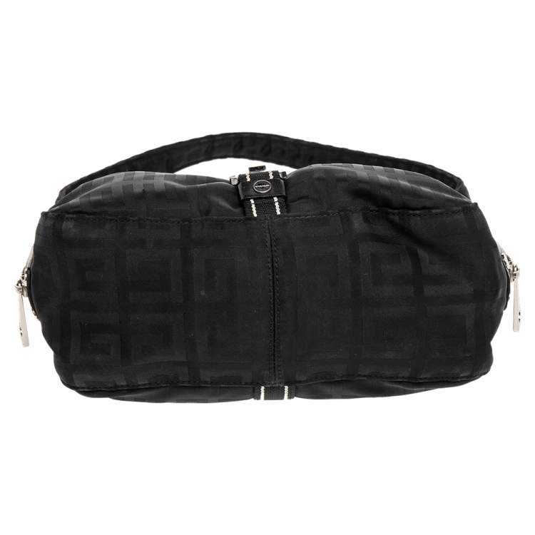 Pre Owned Givenchy Black Monogram Nylon Hobo