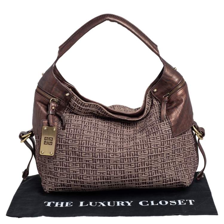 مملوكة مسبقًا Givenchy Brown Monogram Fabric and Leather Baguette Bag