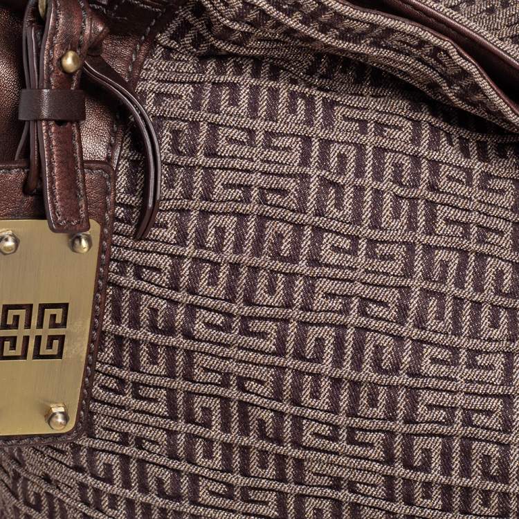 مملوكة مسبقًا Givenchy Brown Monogram Fabric and Leather Baguette Bag