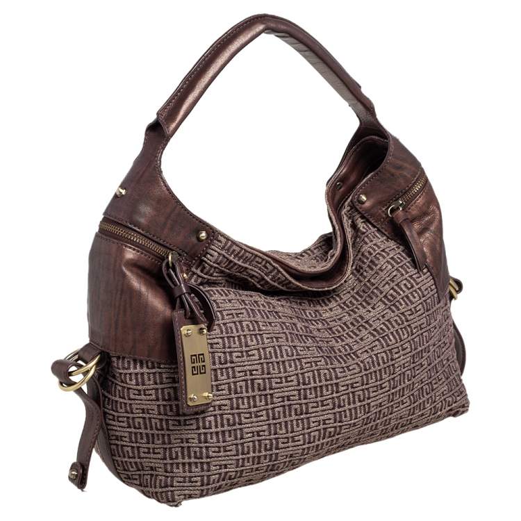 مملوكة مسبقًا Givenchy Brown Monogram Fabric and Leather Baguette Bag