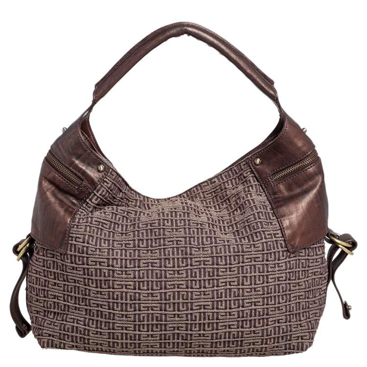 مملوكة مسبقًا Givenchy Brown Monogram Fabric and Leather Baguette Bag