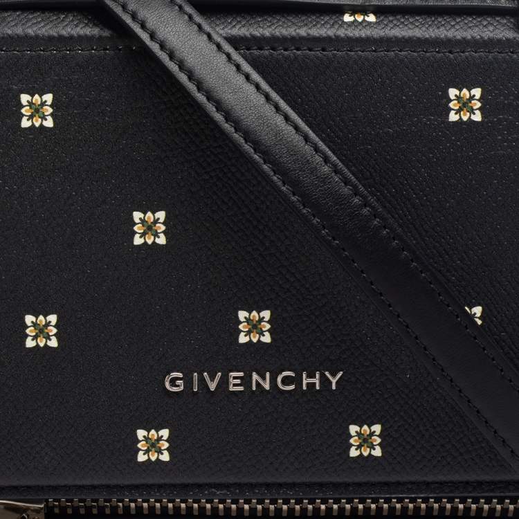 Pre Owned Givenchy Black Printed Leather Mini Pandora Box Shoulder Bag