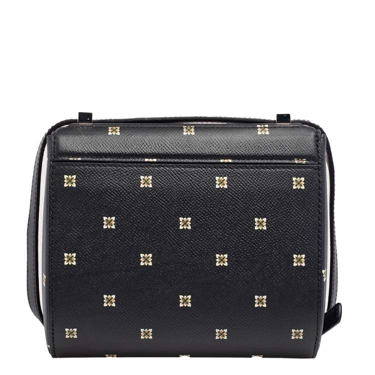 Pre Owned Givenchy Black Printed Leather Mini Pandora Box Shoulder Bag