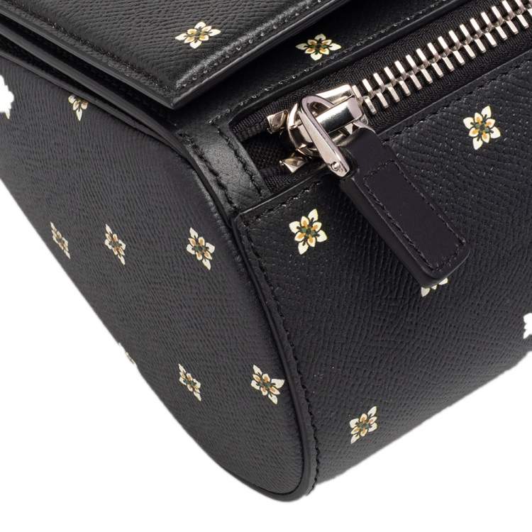 Pre Owned Givenchy Black Printed Leather Mini Pandora Box Shoulder Bag