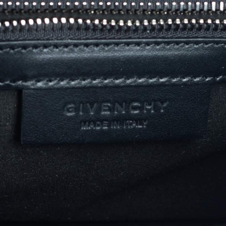 Pre Owned Givenchy Black Printed Leather Mini Pandora Box Shoulder Bag